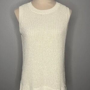 J. McLaughlin Lena Sweater Cream Sleeveless XS Spring Summer
